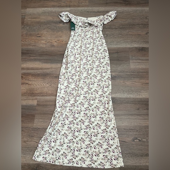NWT Flounce Sleeve Maxi Empire Waist Dress - Wild Fable Off-White Floral XXS - Picture 5 of 8